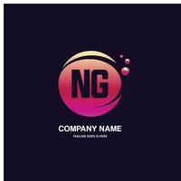 NG initial logo With Colorful Circle template vector