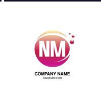 NM initial logo With Colorful Circle template vector