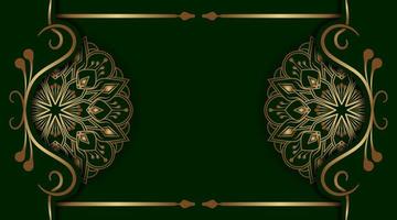 green and gold, luxury mandala background vector