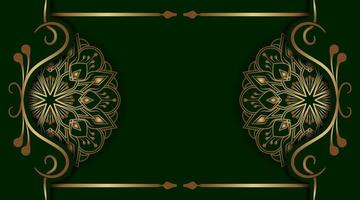 green and gold, luxury mandala background vector