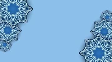 blue background with ornamental mandala vector