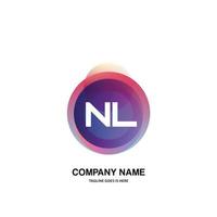 NL initial logo With Colorful Circle template vector