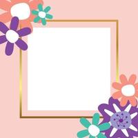 spring background with floral decoration, with free space for text. Template for banner, poster, social media, greeting card. vector