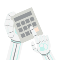 artificial inteligencia robot máquina mano brazo actitud calculadora png