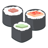 Sushi Lachs und Thunfisch Rollen japanisch Küche Essen png