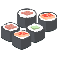 Sushi Salmon And Tuna Rolls Japanese Cuisine Food png