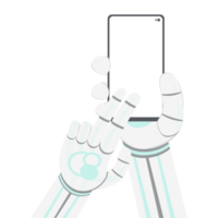 kunstmatig intelligentie- robot machine hand- arm houding smartphone png