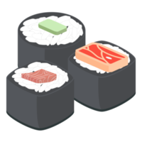 Sushi Lachs und Thunfisch Rollen japanisch Küche Essen png