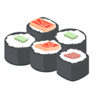 Sushi Salmon And Tuna Rolls Japanese Cuisine Food png