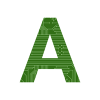 moderno carta alfabeto processador impresso o circuito borda lasca png