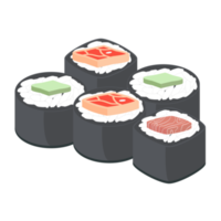 Sushi Salmon And Tuna Rolls Japanese Cuisine Food png