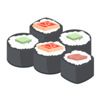 Sushi Salmon And Tuna Rolls Japanese Cuisine Food png