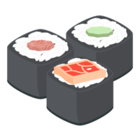 Sushi Lachs und Thunfisch Rollen japanisch Küche Essen png