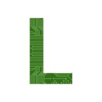 Modern Letter Alphabet Processor Printed Circuit Board Chip png