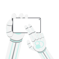 kunstmatig intelligentie- robot machine hand- arm houding smartphone png