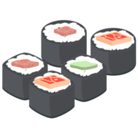 Sushi Salmon And Tuna Rolls Japanese Cuisine Food png