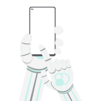 kunstmatig intelligentie- robot machine hand- arm houding smartphone png