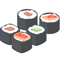 Sushi Salmon And Tuna Rolls Japanese Cuisine Food png