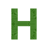 Modern Letter Alphabet Processor Printed Circuit Board Chip png