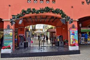 city of Corralejo on the Spanish Canary Island Fuerteventura on a warm holiday day photo