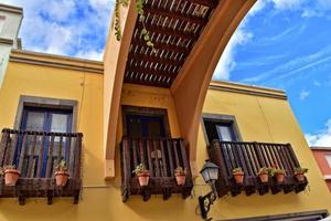 city of Corralejo on the Spanish Canary Island Fuerteventura on a warm holiday day photo