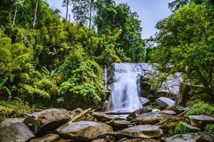 background Wallpaper nature Forest Hill Waterfall. thailand doi inthanon. Travel nature. Travel relax. Siliphum Waterfall. photo