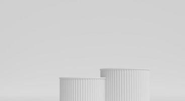 3d product display podium scene with the geometric platform. 3d cylinder stand podium. Commercial background. Geometric forms in modern minimal design. 3d rendering. photo