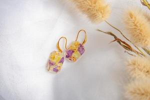 Handmade resin earrings, jewelry for women. photo