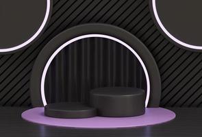 3d rendering of dark and colorful podium minimalist for product presentation photo