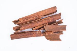 Cinnamon stick isolated on white background, herb photo