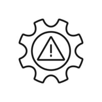 Editable Icon of Cogwheel Alert, Vector illustration isolated on white background. using for Presentation, website or mobile app