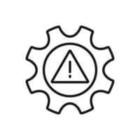 Editable Icon of Cogwheel Alert, Vector illustration isolated on white background. using for Presentation, website or mobile app