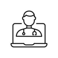 editable icono de telemedicina en línea consulta , vector ilustración aislado en blanco antecedentes. utilizando para presentación, sitio web o móvil aplicación