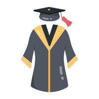 Trendy Graduation Gown vector