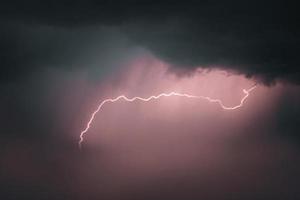 Lightning thunderstorm flash over the night sky. Concept on topic weather, cataclysms photo