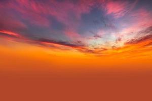 Real amazing panoramic sunrise or sunset sky with gentle colorful clouds. Long panorama, crop it photo