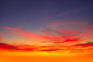 Real amazing panoramic sunrise or sunset sky with gentle colorful clouds. Long panorama, crop it photo