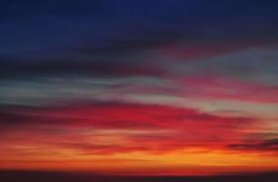 Real amazing panoramic sunrise or sunset sky with gentle colorful clouds. Long panorama, crop it photo