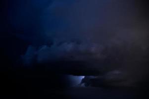 Lightning thunderstorm flash over the night sky. Concept on topic weather, cataclysms photo