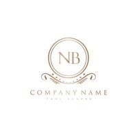NB Letter Initial with Royal Luxury Logo Template vector