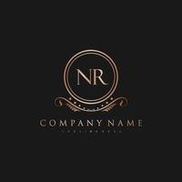 NR Letter Initial with Royal Luxury Logo Template vector