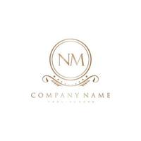 NM Letter Initial with Royal Luxury Logo Template vector