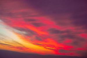 Real amazing panoramic sunrise or sunset sky with gentle colorful clouds. Long panorama, crop it photo