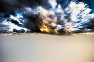 Lightning thunderstorm flash over the night sky. Concept on topic weather, cataclysms photo