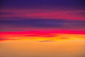 Real amazing panoramic sunrise or sunset sky with gentle colorful clouds. Long panorama, crop it photo