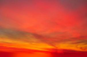 Real amazing panoramic sunrise or sunset sky with gentle colorful clouds. Long panorama, crop it photo