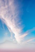 Summer blue sky cloud gradient light white background. Beauty clear cloudy in sunshine calm bright winter air bacground. Gloomy vivid cyan landscape in environment day horizon skyline view spring wind photo