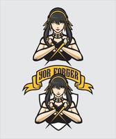 yor forger anime girl logo mascot spy x family vector