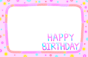 Happy Birthday Frame - Glow Neon png