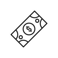 Editable Icon of Dollar Banknote, Vector illustration isolated on white background. using for Presentation, website or mobile app